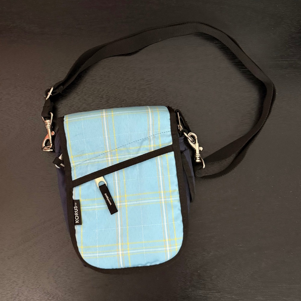 Vintage Korus Western Pack Plaid Crossbody Bag Nylon Utility Mini Messenger Y2K